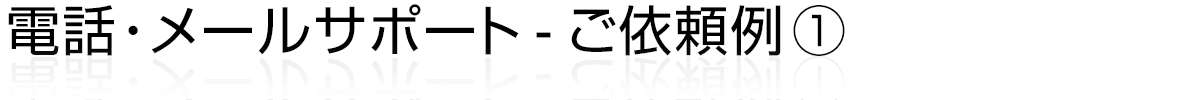 電話・メールサポート - ご依頼例①